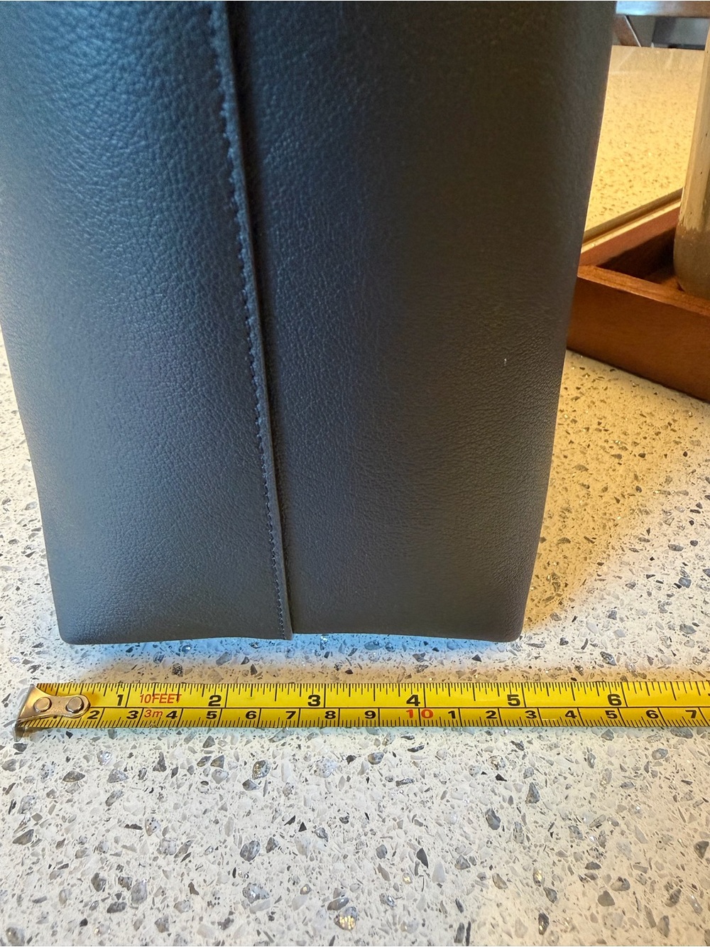 Saint Laurent Black Leather Tote with Gold YSL Charm and Pouch - Picture 6 of 9